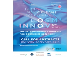 Become speaker of the 5th edition of the scientific congress Cosm'Innov (The International Congress for Cosmetics Research) on 24 &amp; 25 May 2023 in Orléans (France) 
